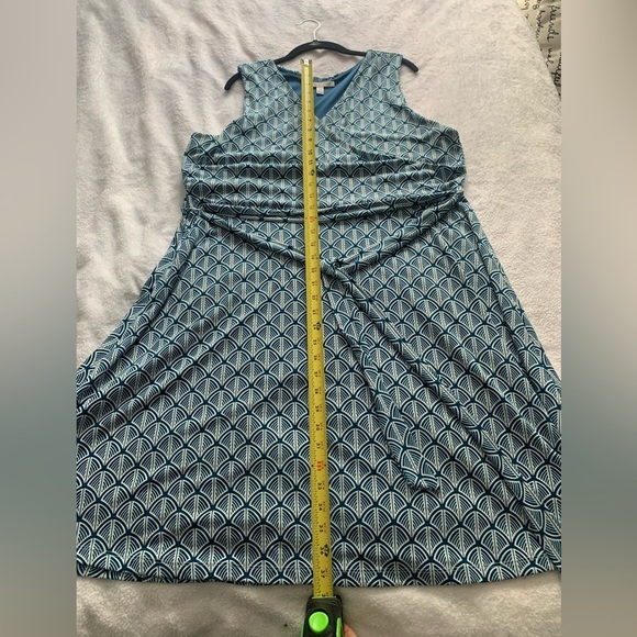 41 Hawthorn Blue Geometric Wrap Dress XXL - Picture 8 of 10